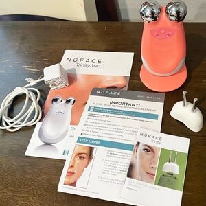 NuFace Trinity Pro pink toner with ELE (Effective Eye & Lip) attachment